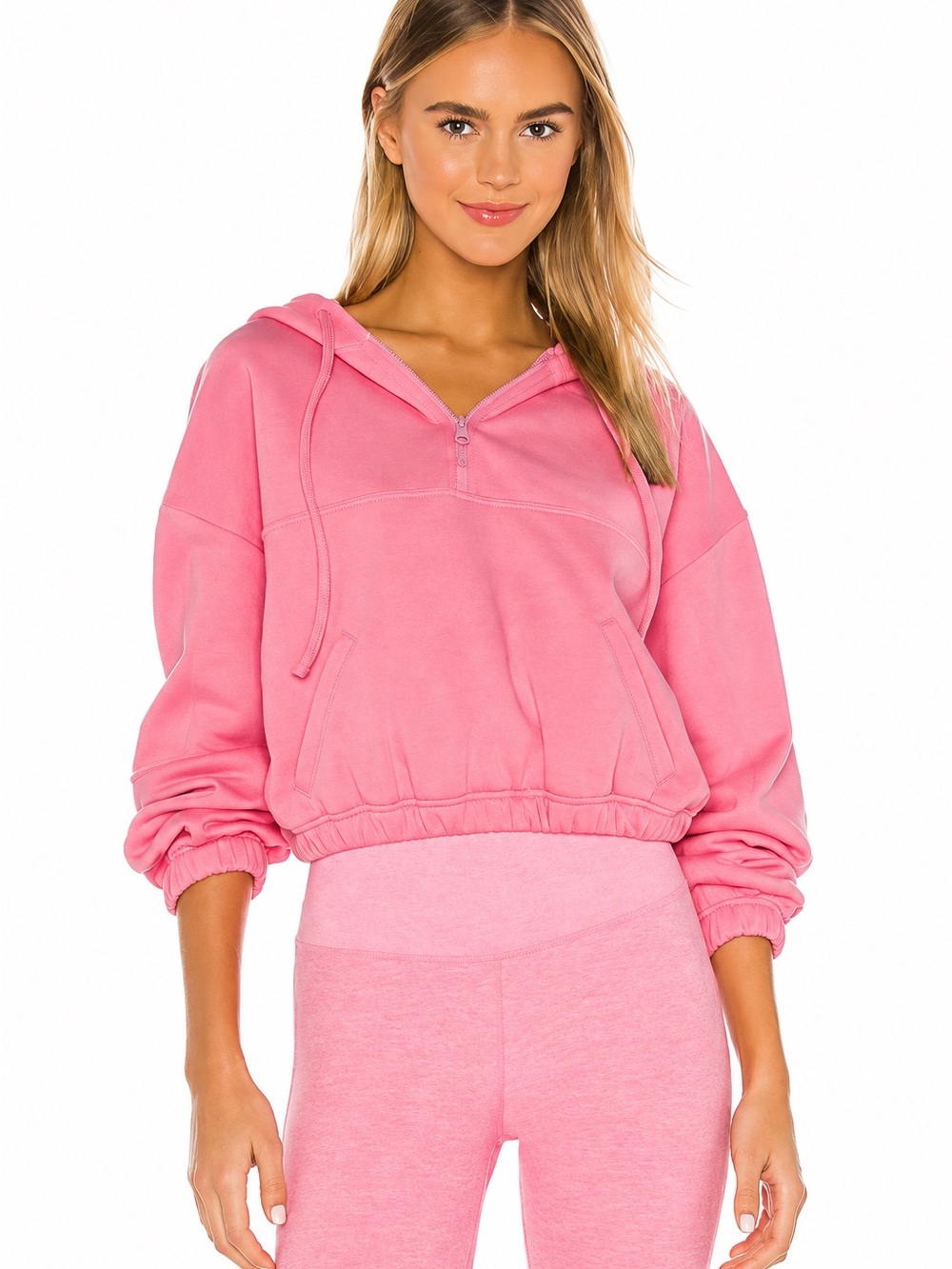 Alo Yoga Stadium Half Zip Hoodie Pink Size Small